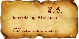 Macskásy Violetta névjegykártya